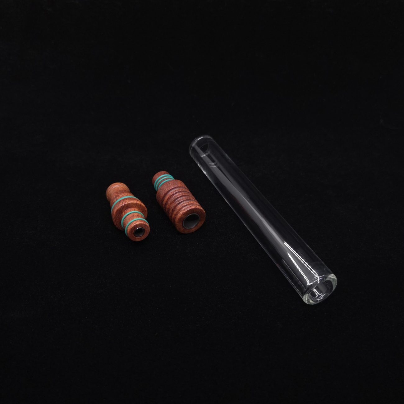 This image portrays Dynavap 3XL Boro-Glass/Amboyna Burl Wood Specialty Stem Setup-NEW Design! by Dovetail Woodwork.