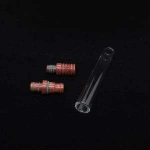 This image portrays Dynavap 3XL Boro-Glass/Amboyna Burl Wood Specialty Stem Setup-NEW Design! by Dovetail Woodwork.