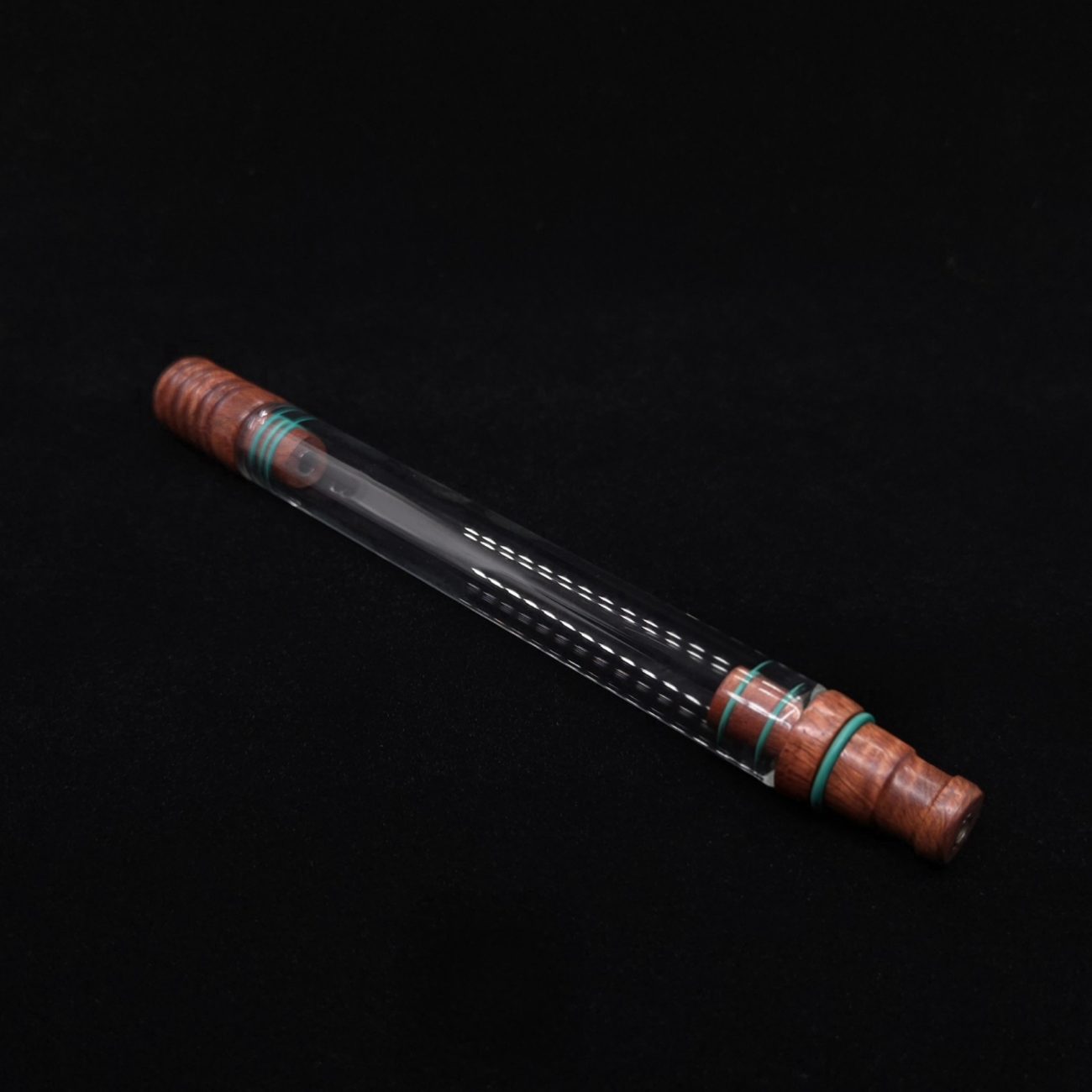 This image portrays Dynavap 3XL Boro-Glass/Amboyna Burl Wood Specialty Stem Setup-NEW Design! by Dovetail Woodwork.