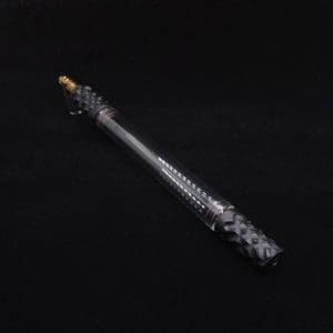 This image portrays Dynavap Reaper 3XL Boro-Glass/Ebony Wood Specialty Stem Setup-NEW! by Dovetail Woodwork.