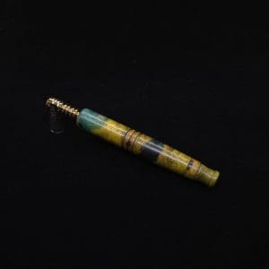 This image portrays High Class Blunt XL Burl Hybrid Dynavap Stem + Specialty Mouthpiece ☘ by Dovetail Woodwork.