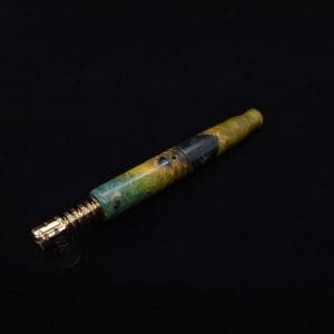 This image portrays High Class Blunt XL Burl Hybrid Dynavap Stem + Specialty Mouthpiece ☘ by Dovetail Woodwork.