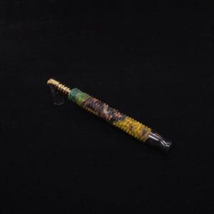 This image portrays Armored Weave XL Burl Hybrid Dynavap Stem + (2) Mouthpieces - New!🔥 by Dovetail Woodwork.