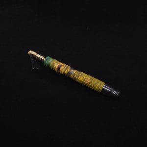 This image portrays Armored Weave XL Burl Hybrid Dynavap Stem + (2) Mouthpieces - New!🔥 by Dovetail Woodwork.