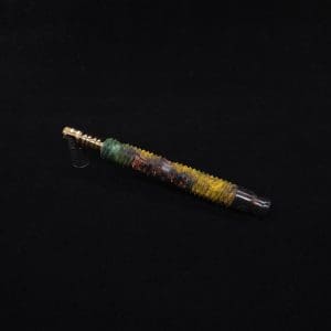 This image portrays Armored Weave XL Burl Hybrid Dynavap Stem + (2) Mouthpieces - New!🔥 by Dovetail Woodwork.