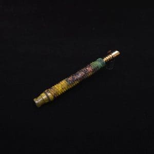 This image portrays Armored Weave XL Burl Hybrid Dynavap Stem + (2) Mouthpieces - New!🔥 by Dovetail Woodwork.