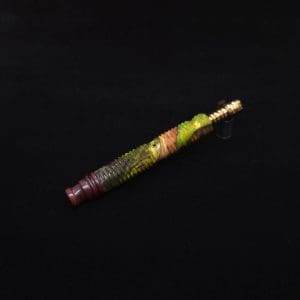 This image portrays Armored Weave XL Burl Hybrid Dynavap Stem + Matched Mouthpiece - New!🔥 by Dovetail Woodwork.