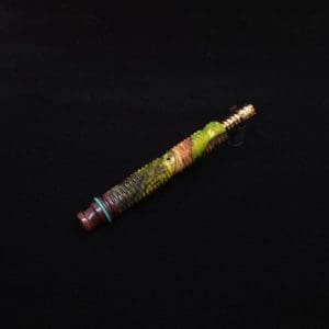 This image portrays Armored Weave XL Burl Hybrid Dynavap Stem + Matched Mouthpiece - New!🔥 by Dovetail Woodwork.