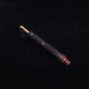 This image portrays Armored Weave XL Ebony Dynavap Stem + Matched Mouthpiece - New!🔥 by Dovetail Woodwork.