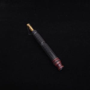 This image portrays Armored Weave XL Ebony Dynavap Stem + Matched Mouthpiece - New!🔥 by Dovetail Woodwork.