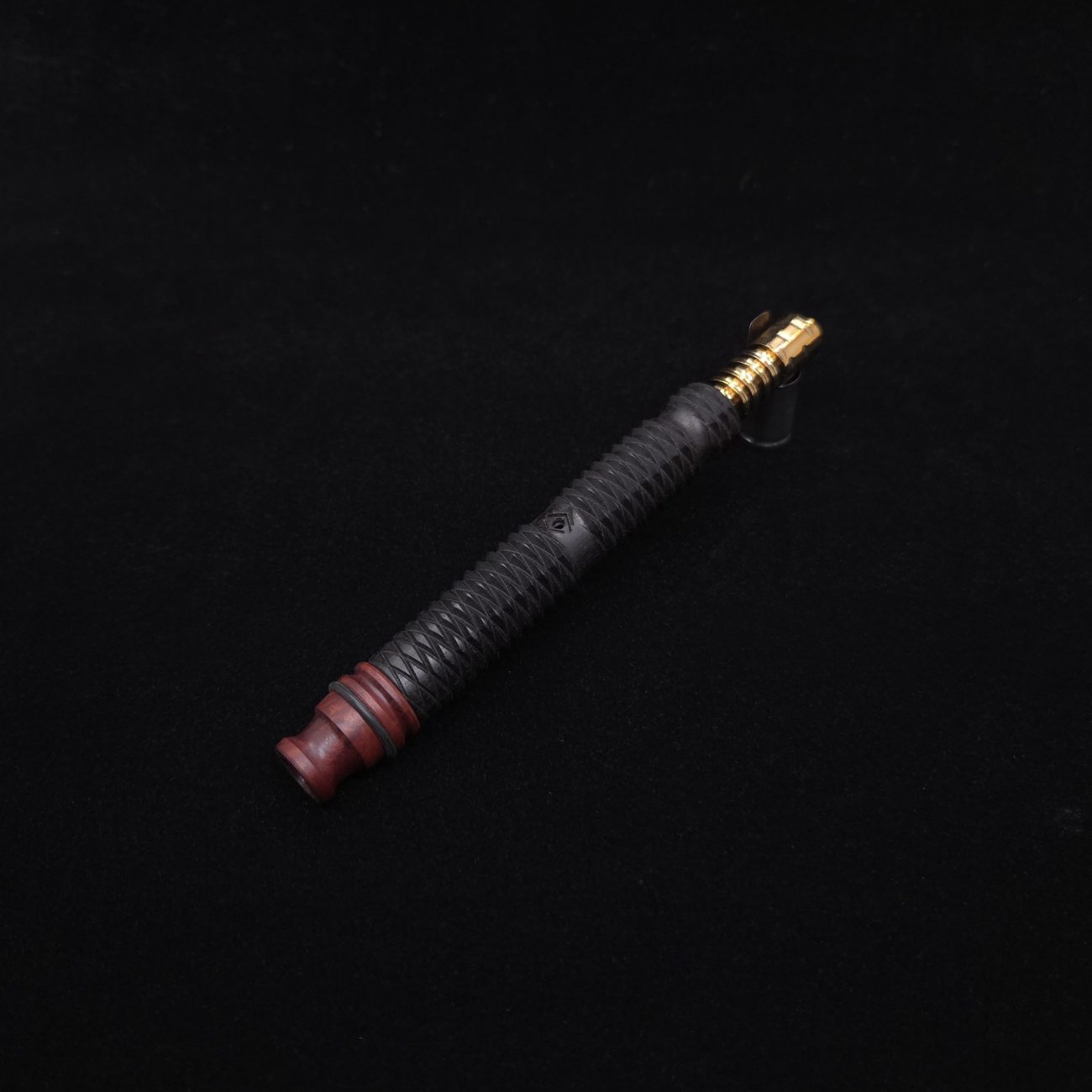 This image portrays Armored Weave XL Ebony Dynavap Stem + Matched Mouthpiece - New!🔥 by Dovetail Woodwork.