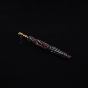 This image portrays Vertex XL Black Ebony Hybrid Dynavap Stem + (2) Mouthpieces 🔥 by Dovetail Woodwork.