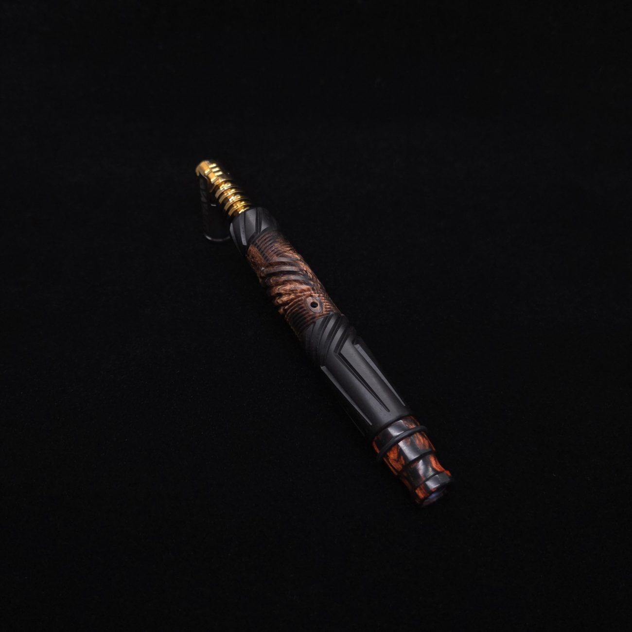 This image portrays Vertex XL Black Ebony Hybrid Dynavap Stem + (2) Mouthpieces 🔥 by Dovetail Woodwork.