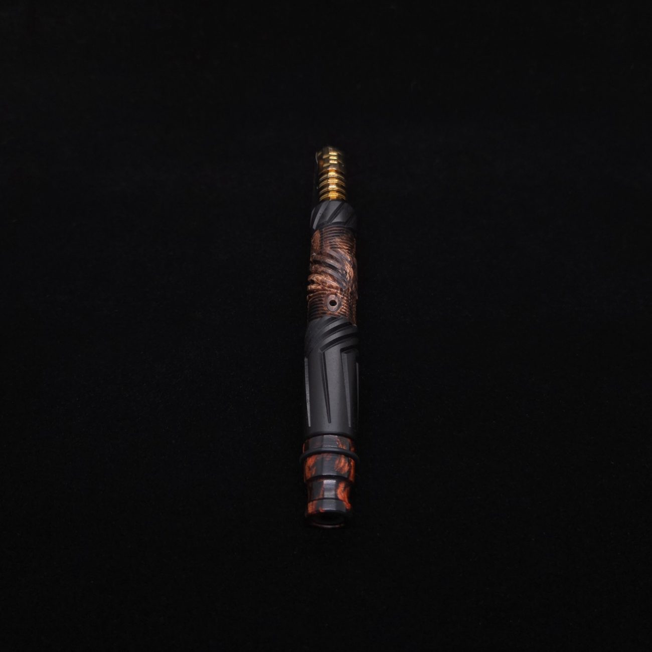 This image portrays Vertex XL Black Ebony Hybrid Dynavap Stem + (2) Mouthpieces 🔥 by Dovetail Woodwork.