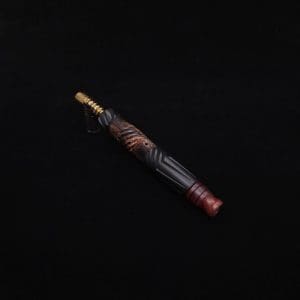 This image portrays Vertex XL Black Ebony Hybrid Dynavap Stem + (2) Mouthpieces 🔥 by Dovetail Woodwork.