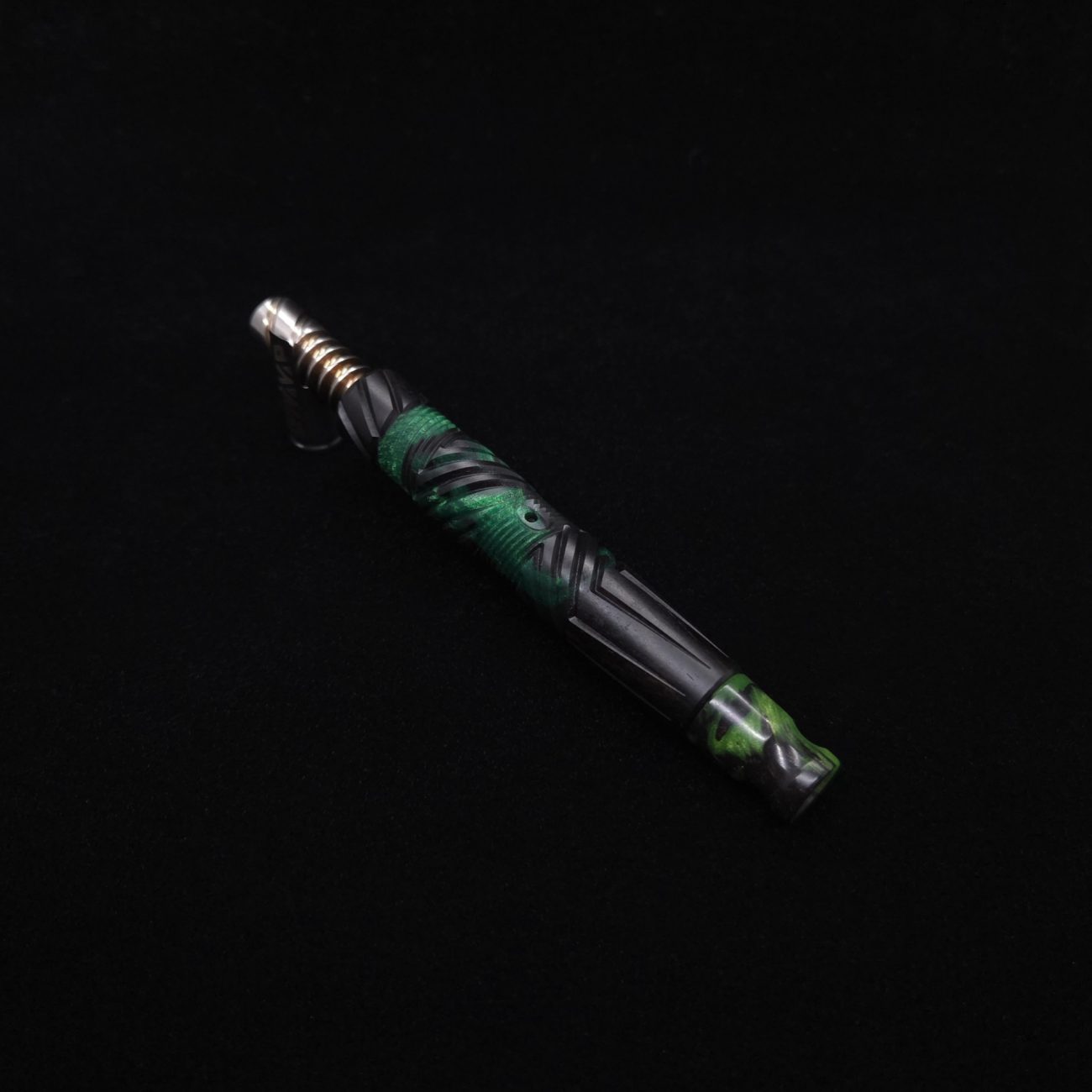 This image portrays Vertex XL Black Ebony Hybrid Dynavap Stem + (2) Mouthpieces 🔥 by Dovetail Woodwork.