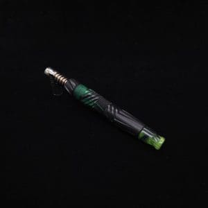 This image portrays Vertex XL Black Ebony Hybrid Dynavap Stem + (2) Mouthpieces 🔥 by Dovetail Woodwork.