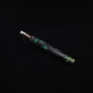 This image portrays Vertex XL Black Ebony Hybrid Dynavap Stem + (2) Mouthpieces 🔥 by Dovetail Woodwork.