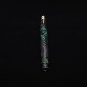 This image portrays Vertex XL Black Ebony Hybrid Dynavap Stem + (2) Mouthpieces 🔥 by Dovetail Woodwork.