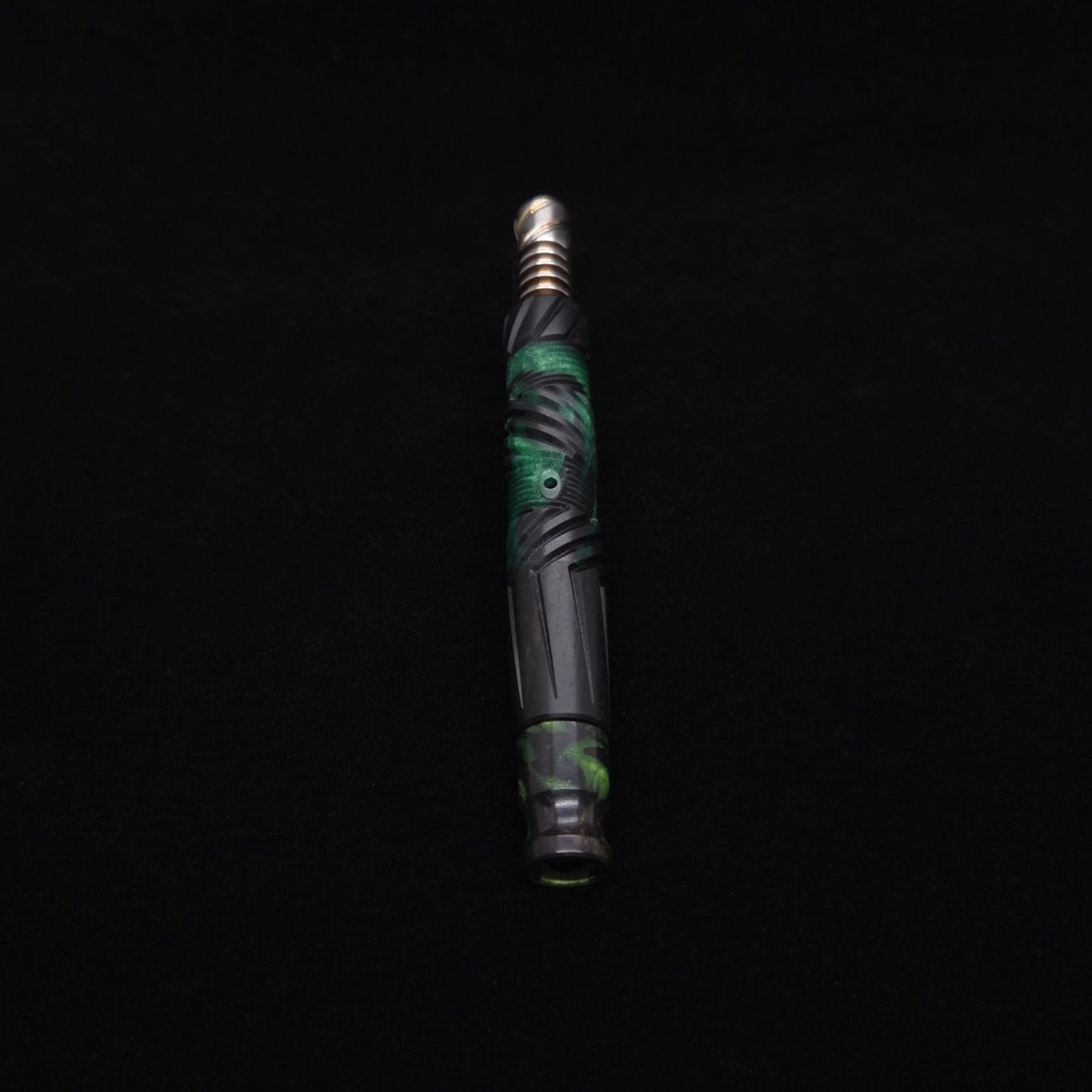 This image portrays Vertex XL Black Ebony Hybrid Dynavap Stem + (2) Mouthpieces 🔥 by Dovetail Woodwork.