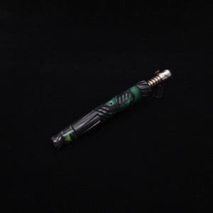 This image portrays Vertex XL Black Ebony Hybrid Dynavap Stem + (2) Mouthpieces 🔥 by Dovetail Woodwork.