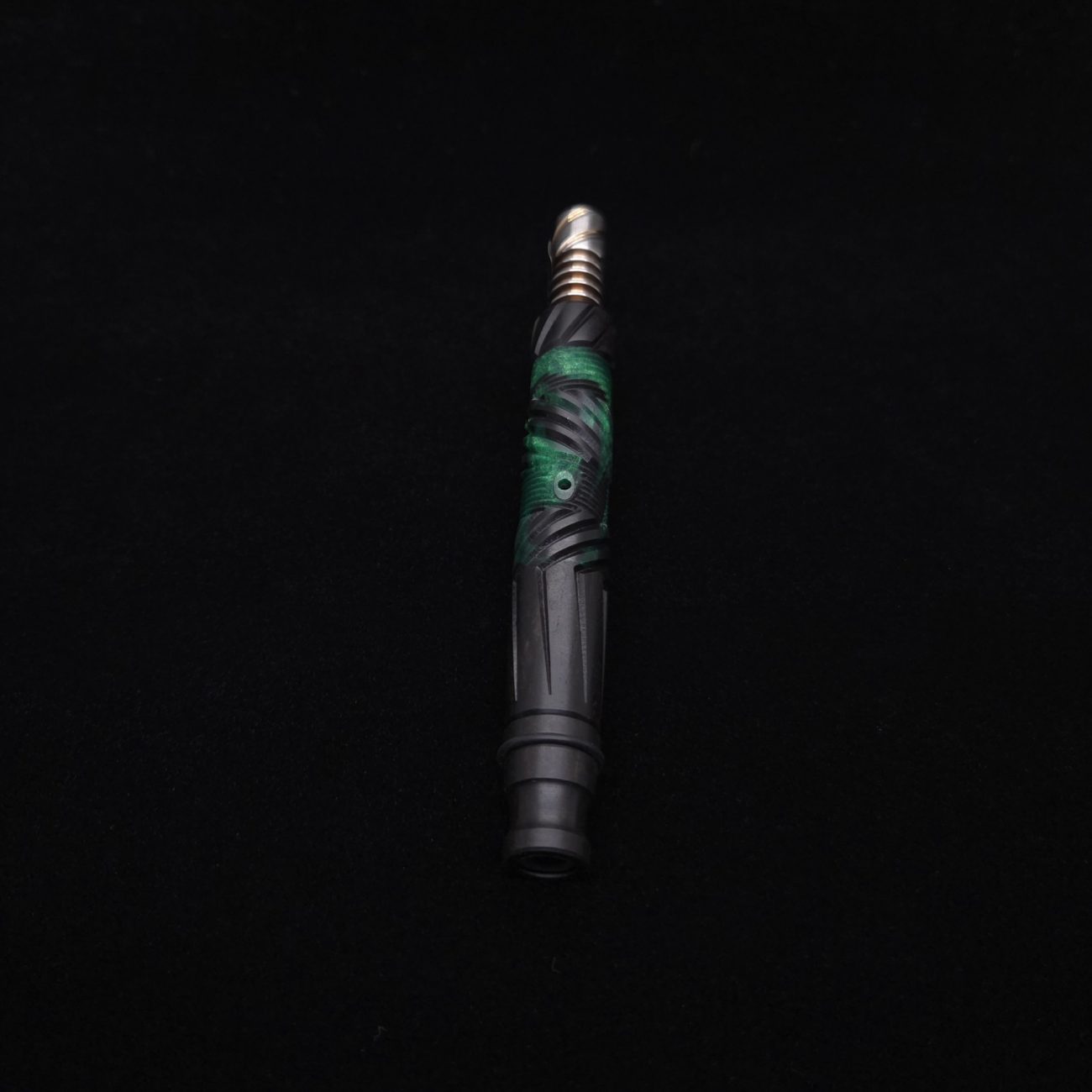 This image portrays Vertex XL Black Ebony Hybrid Dynavap Stem + (2) Mouthpieces 🔥 by Dovetail Woodwork.