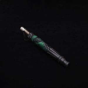 This image portrays Vertex XL Black Ebony Hybrid Dynavap Stem + (2) Mouthpieces 🔥 by Dovetail Woodwork.