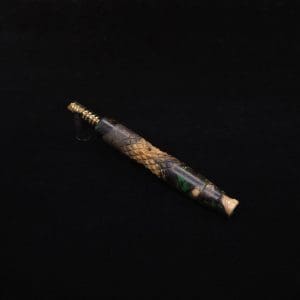 This image portrays Diamond Curve XL Hybrid Dynavap Stem + Book-Matched Mouthpiece - New! by Dovetail Woodwork.