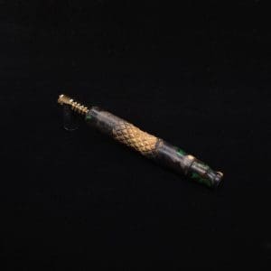 This image portrays Diamond Curve XL Hybrid Dynavap Stem + Book-Matched Mouthpiece - New! by Dovetail Woodwork.