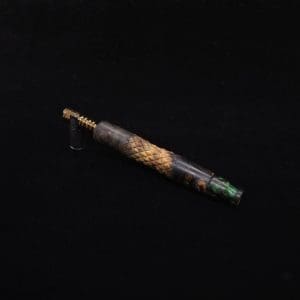 This image portrays Diamond Curve XL Hybrid Dynavap Stem + Book-Matched Mouthpiece - New! by Dovetail Woodwork.