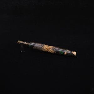 This image portrays Diamond Curve XL Hybrid Dynavap Stem + Book-Matched Mouthpiece - New! by Dovetail Woodwork.