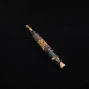This image portrays Diamond Curve XL Hybrid Dynavap Stem + Book-Matched Mouthpiece - New! by Dovetail Woodwork.