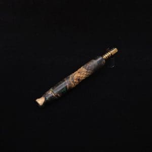 This image portrays Diamond Curve XL Hybrid Dynavap Stem + Book-Matched Mouthpiece - New! by Dovetail Woodwork.