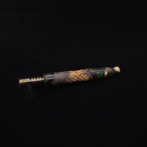 This image portrays Diamond Curve XL Hybrid Dynavap Stem + Book-Matched Mouthpiece - New! by Dovetail Woodwork.